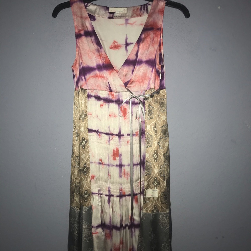 Odd Molly Anthropologie silk ribbed dress/Sz Sm
